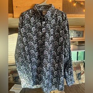 Cinch Black and White Paisley Button Down Shirt